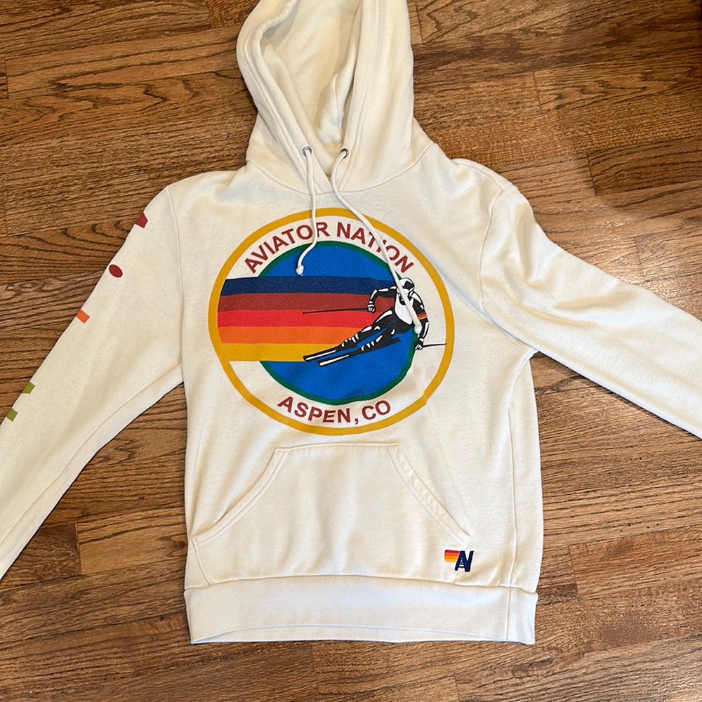 Aviator Nation Logo Hoodie Color: Cream Size: Women’s XS